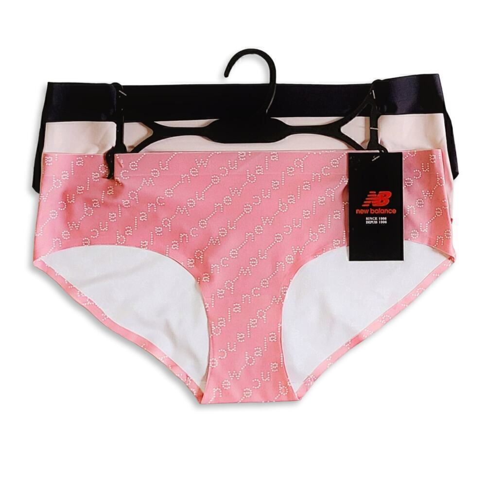 NWT New Balance Women's 3-Pack Logo Bonded Laser Cut Hipster Panties - Picture 2 of 2